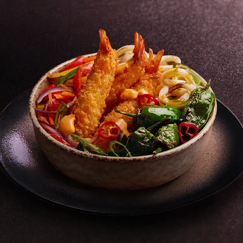 Nouilles Udon crevette panko